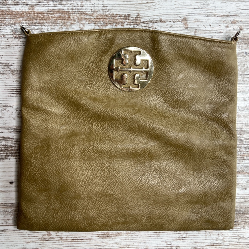EUC Tory Burch Tan/Beige Leather Clutch Bag